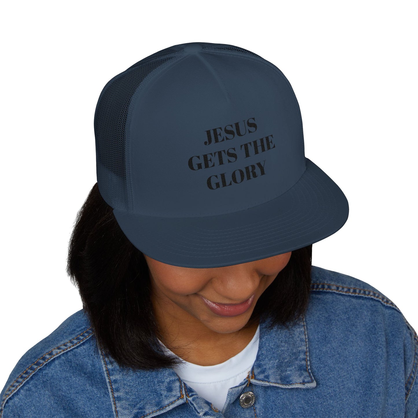 Faith-Inspired 5 Panel Trucker Cap, Casual Summer Hat, Embroidered Christian Cap, Gift for Believers, Adjustable Sun Hat