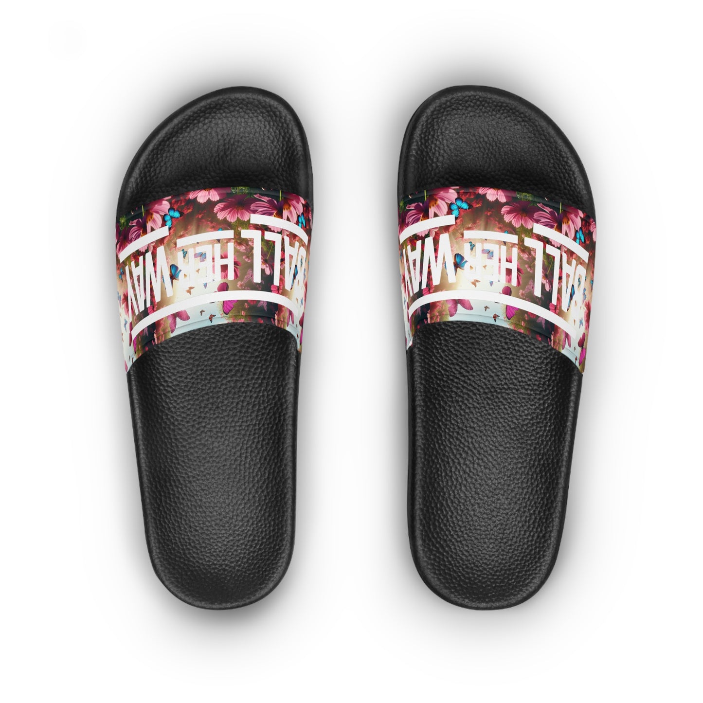 Floral Butterfly Women's Slide Sandals | Summer Comfort Footwear, Gardening Slides, Beachwear, Vacation Sandals, Casual Outdoor