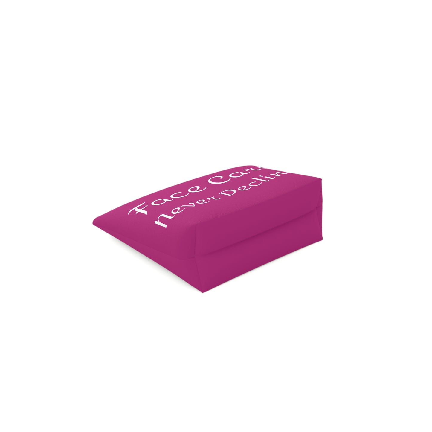 Pink Makeup Bag Face Card Never Declines with Ball Her Way Logo