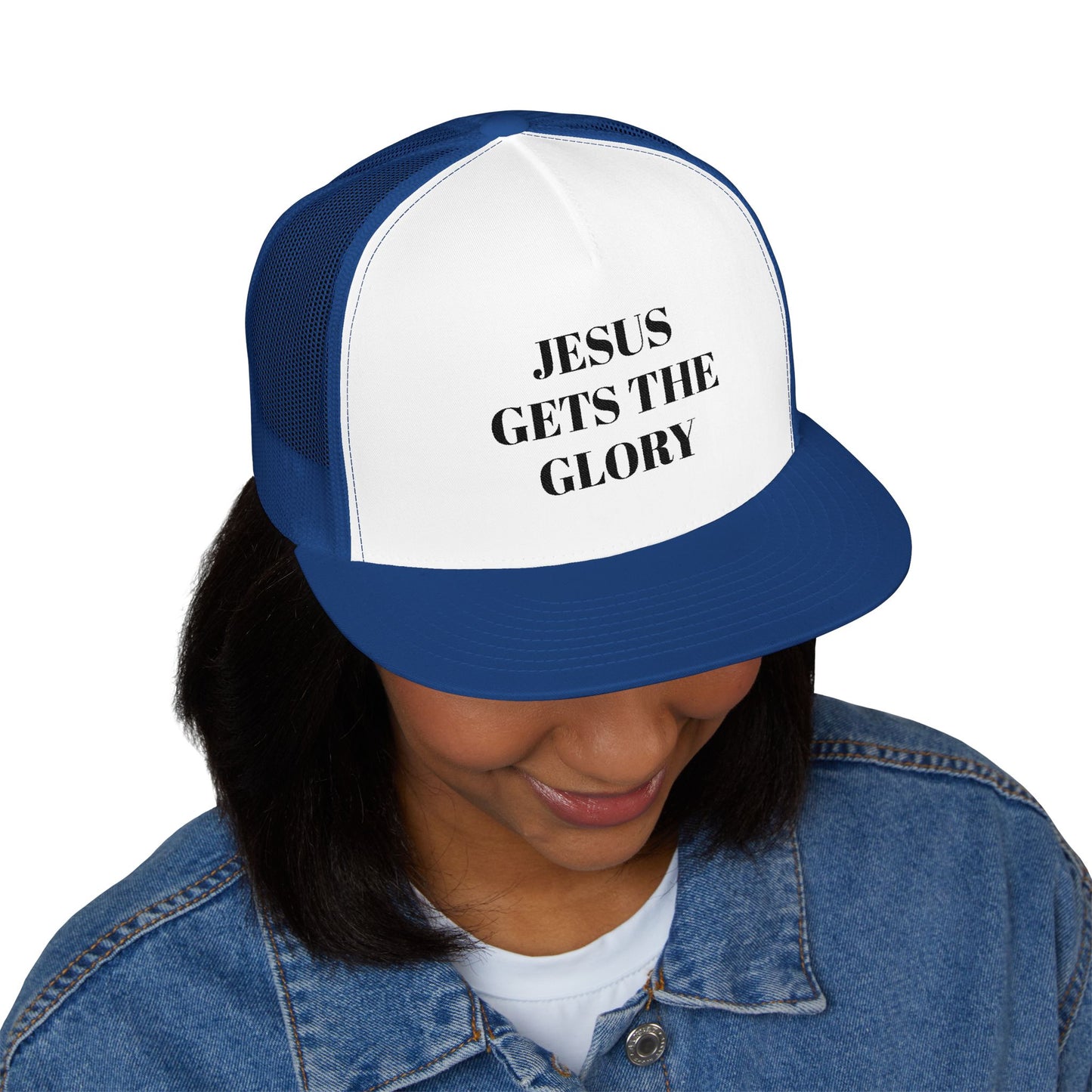 Faith-Inspired 5 Panel Trucker Cap, Casual Summer Hat, Embroidered Christian Cap, Gift for Believers, Adjustable Sun Hat
