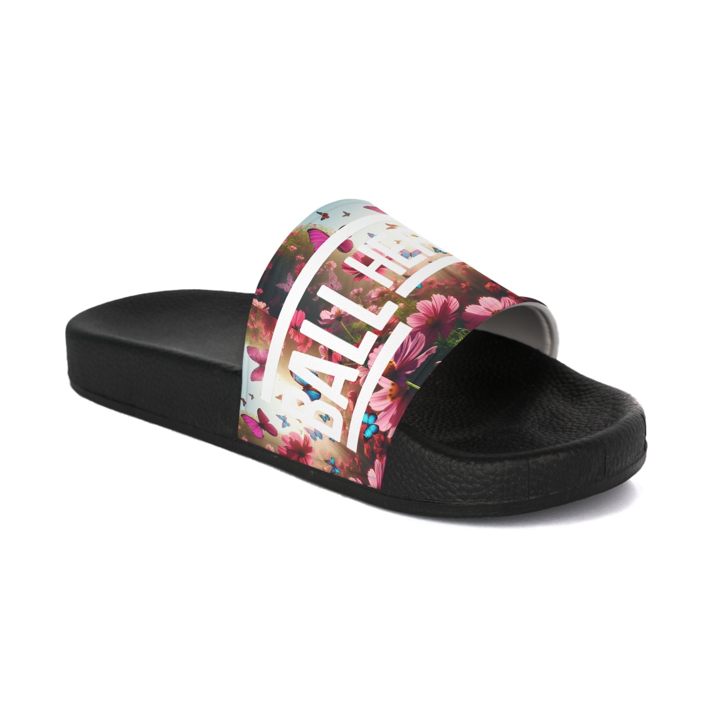 Floral Butterfly Women's Slide Sandals | Summer Comfort Footwear, Gardening Slides, Beachwear, Vacation Sandals, Casual Outdoor