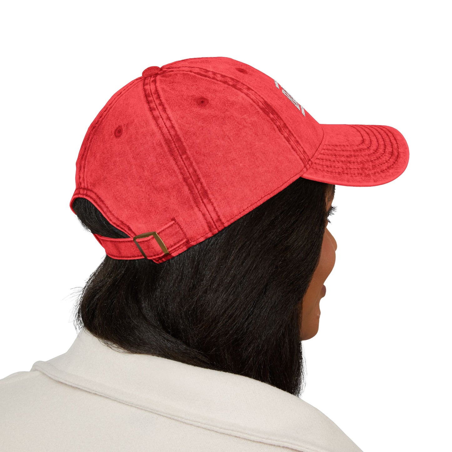 Vintage Embroidered Cap - 'Ball Her Way' - Stylish Red Hat for Sports Lovers
