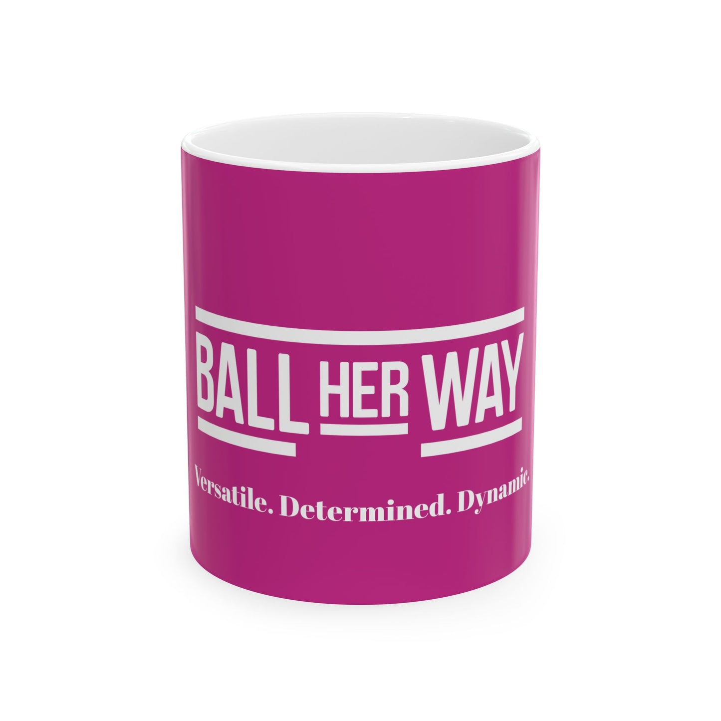 Pink "Ball Her Way" Coffee Mug, (11oz, 15oz)