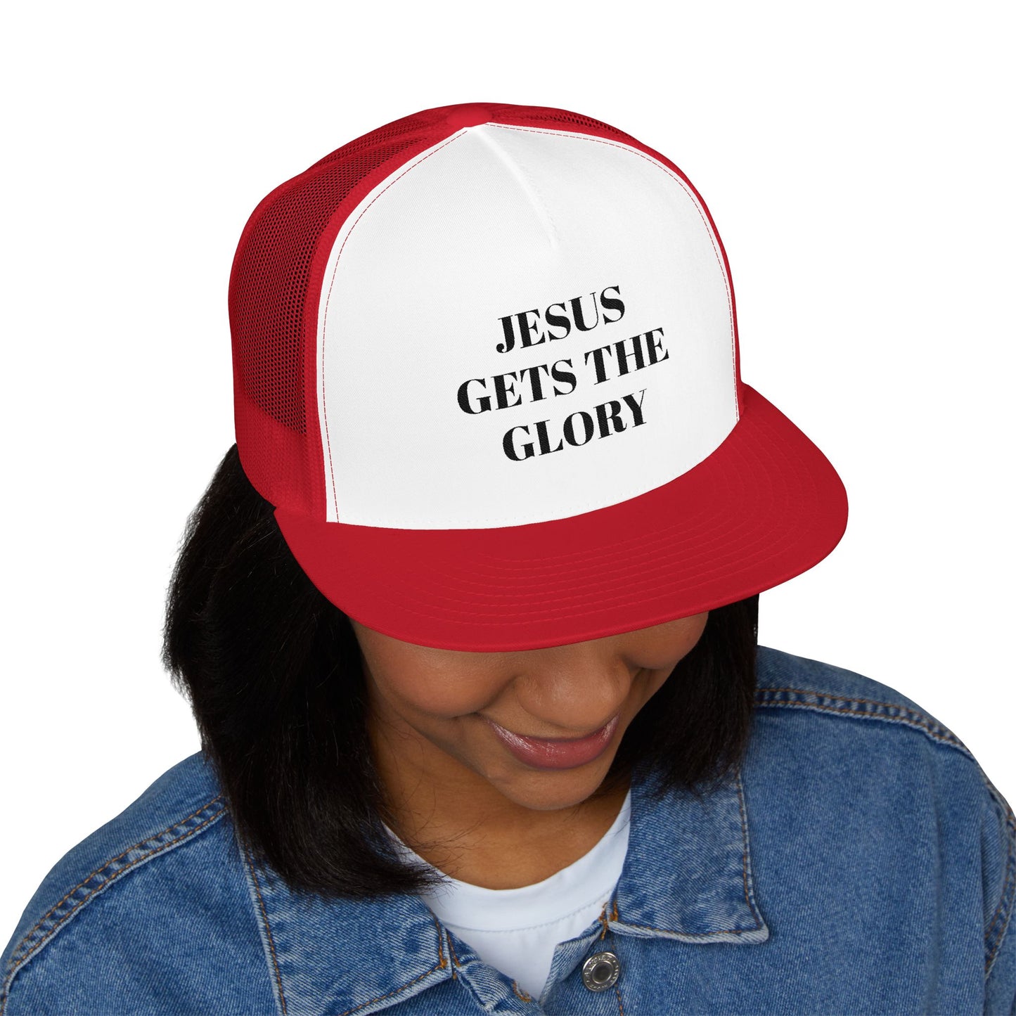 Faith-Inspired 5 Panel Trucker Cap, Casual Summer Hat, Embroidered Christian Cap, Gift for Believers, Adjustable Sun Hat