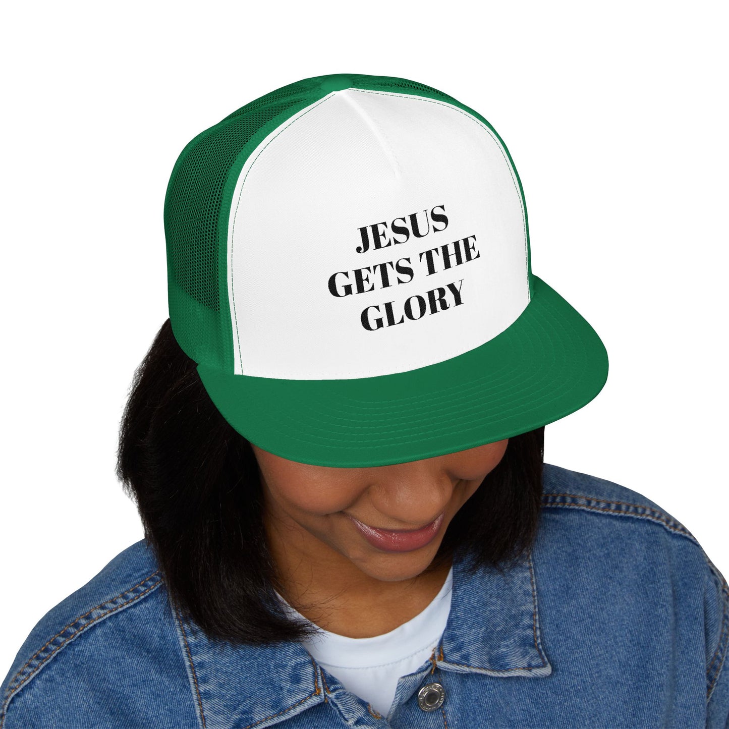 Faith-Inspired 5 Panel Trucker Cap, Casual Summer Hat, Embroidered Christian Cap, Gift for Believers, Adjustable Sun Hat