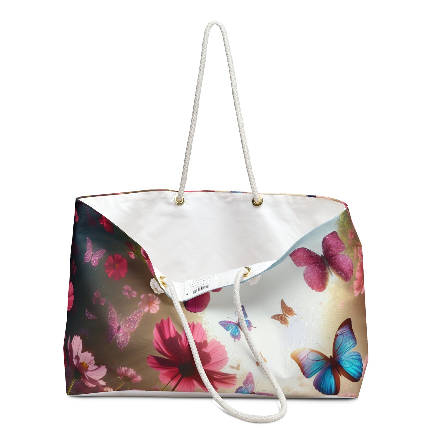 Butterfly Garden Weekender Bag | Floral Travel Tote | Boho Chic Luggage | Perfect for Summer Outings, Picnics, Vacations, Gifts