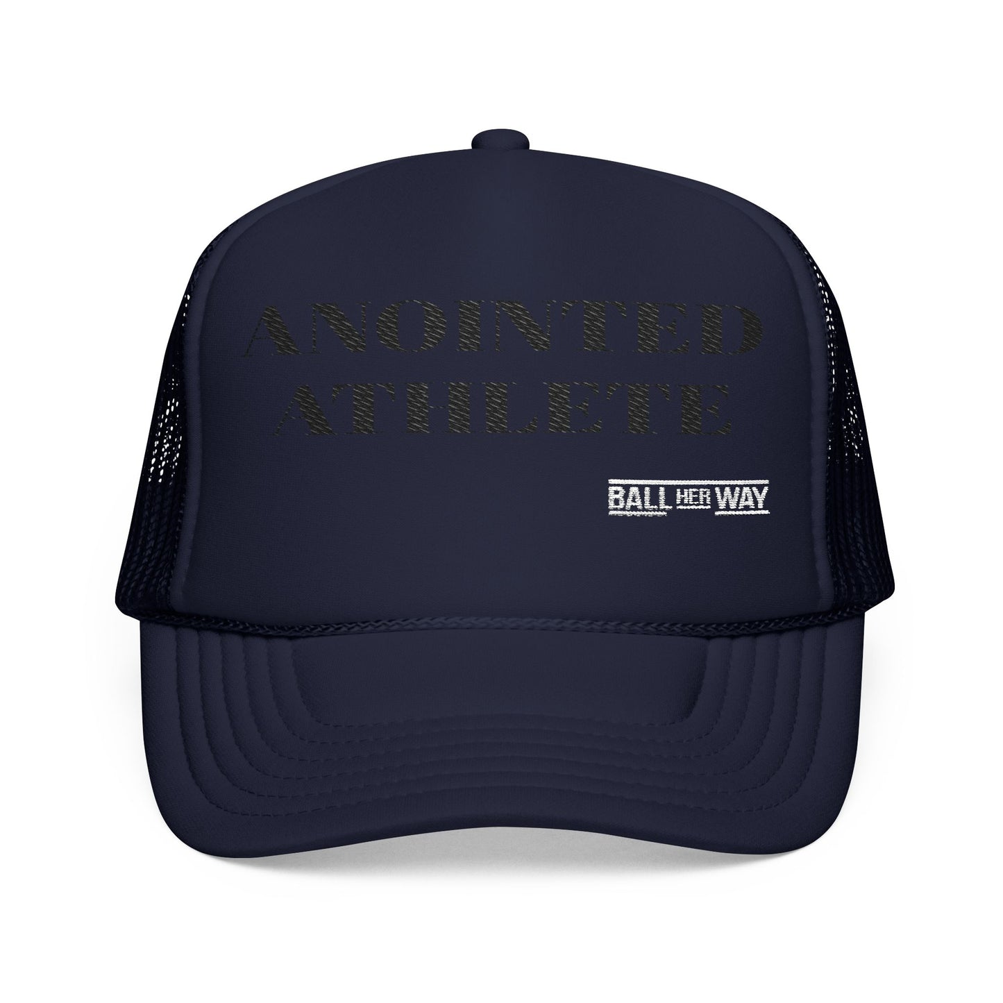 Foam Trucker Hat - Anointed Athlete and Chain Embroidered Cap for Brides and Wedding Celebration