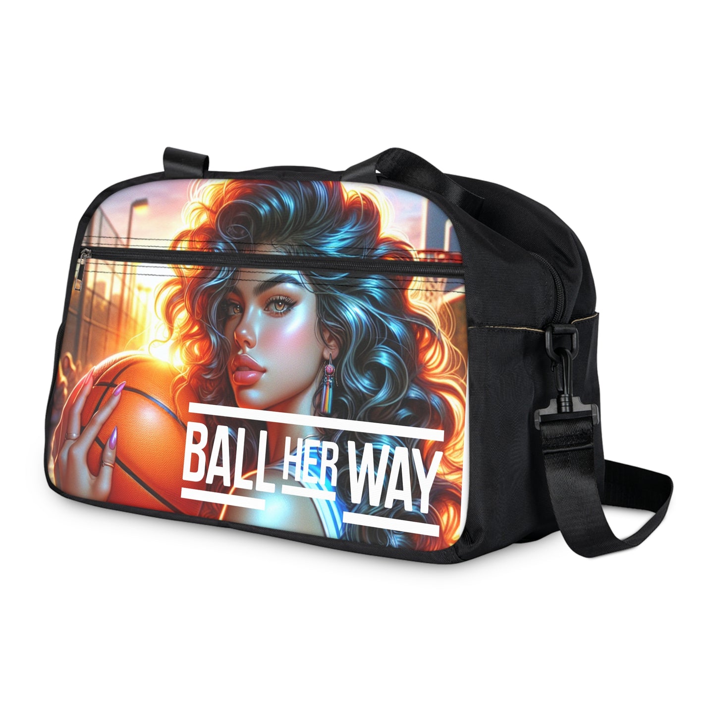 Basketball-Themed Fitness Handbag - 'Ball Her Way'