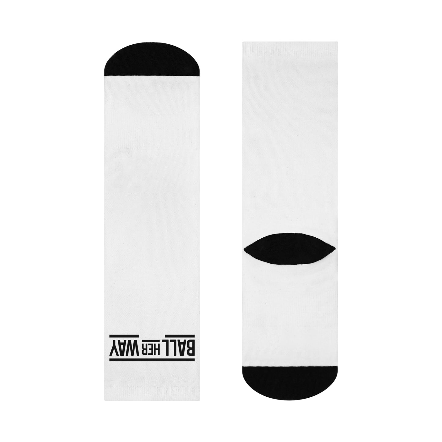 BHW Logo Cushioned Crew Socks - Sporty, Motivational, Comfy Footwear for Athletes, 'Ball Her Way', Gift for Ballers, Active Lifestyle, Women's [...]