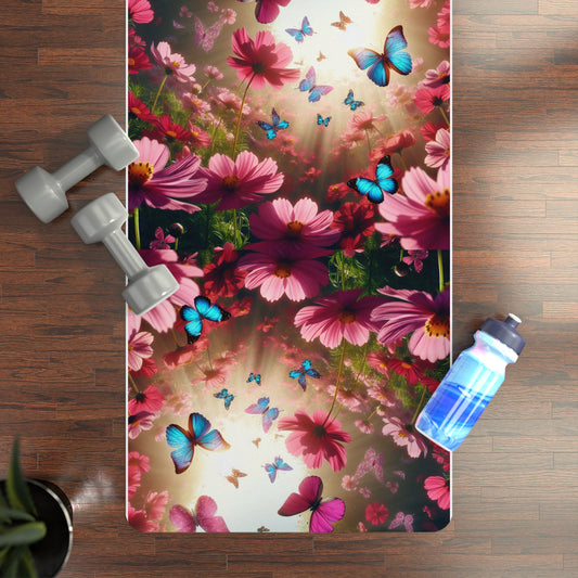 Floral Butterfly Yoga Mat, Eco-Friendly Non-Slip Exercise Mat, Ideal for Home Workouts, Gift for Yoga Lovers, Fitness Essentials