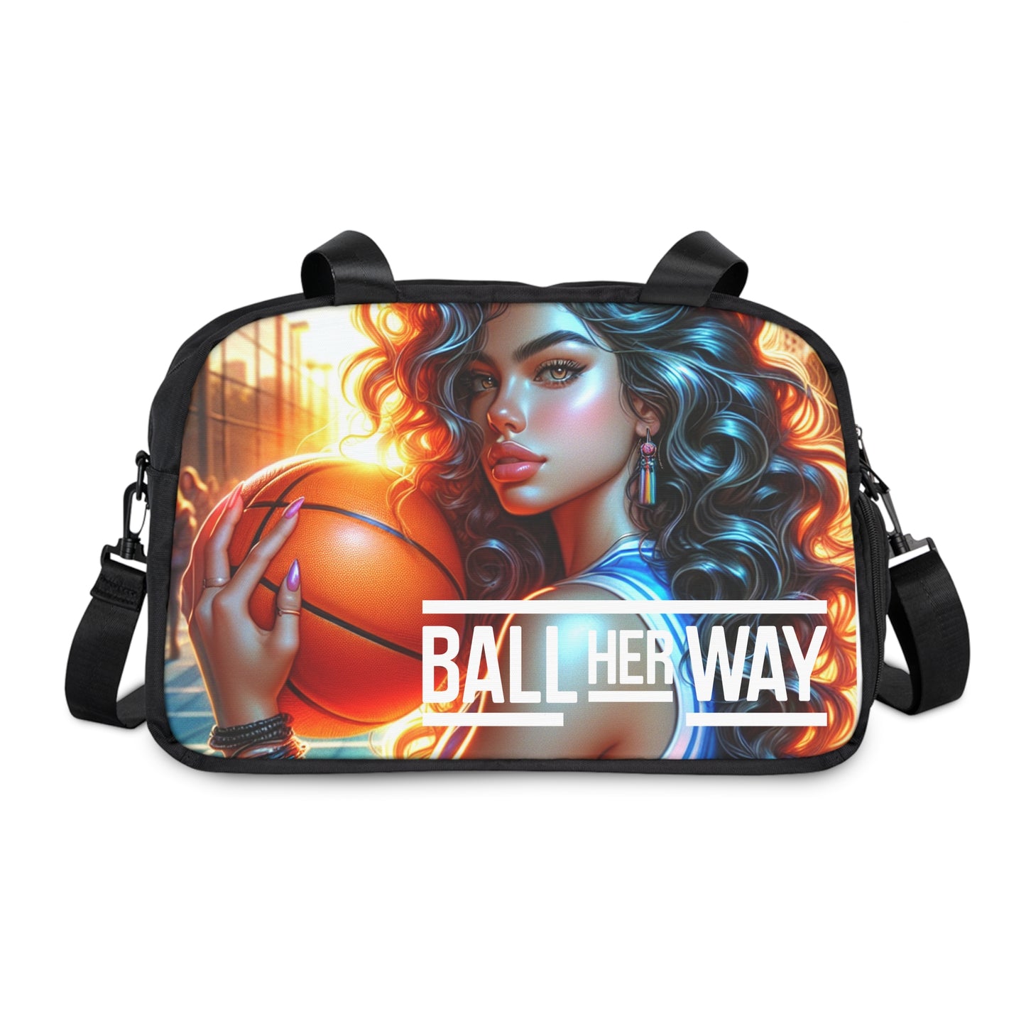 Basketball-Themed Fitness Handbag - 'Ball Her Way'