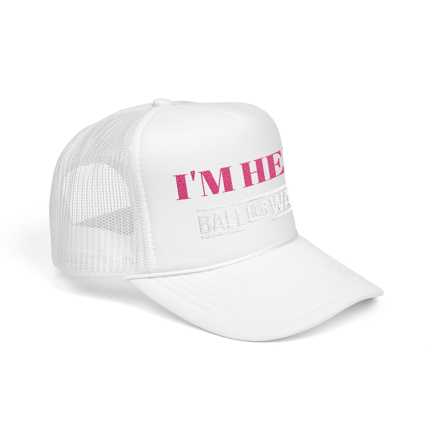 I'm Her Ball and Chain Foam Trucker Hat, Funny Gift for Brides, Wedding Accessories, Bridal Party Apparel, Engagement Celebration Hat