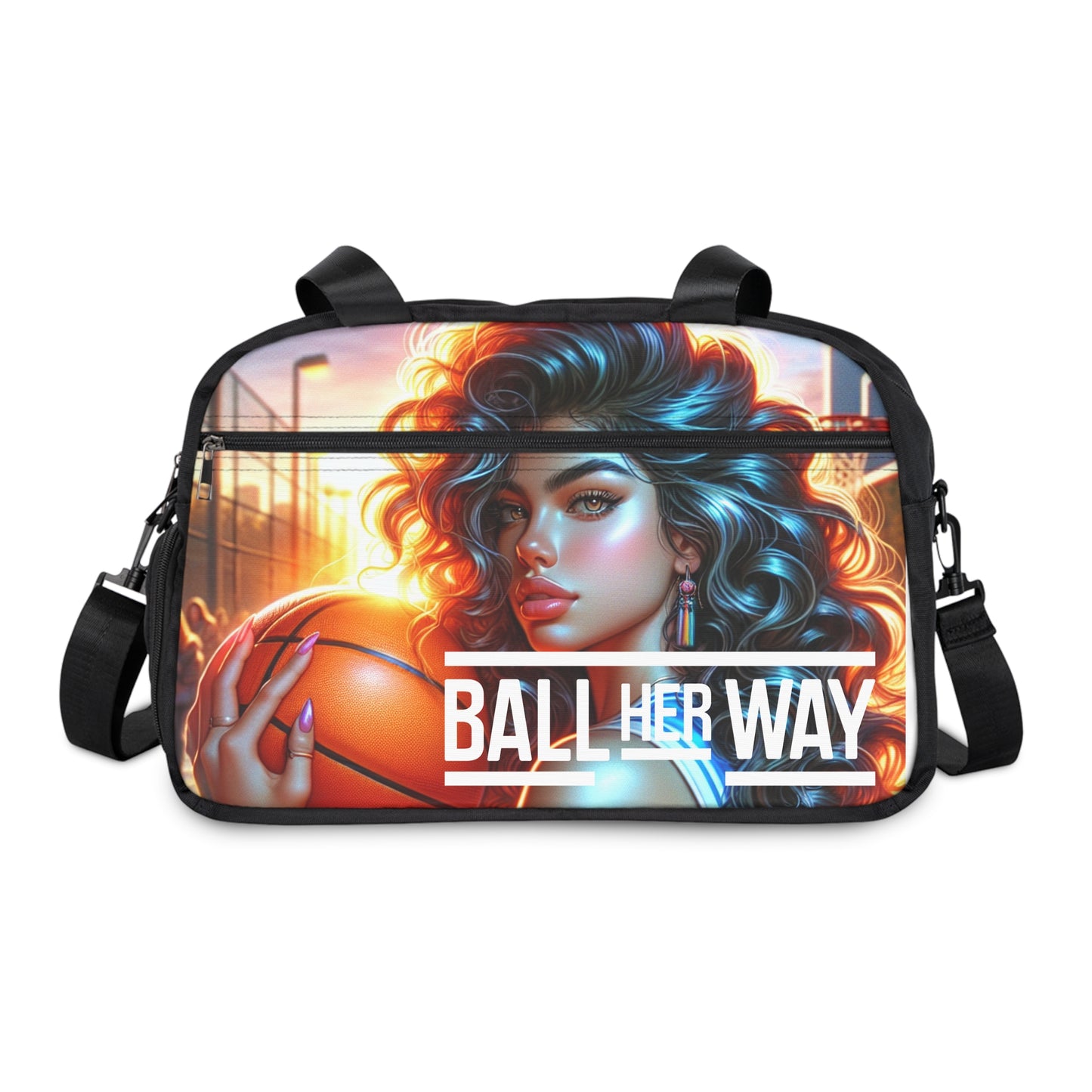 Basketball-Themed Fitness Handbag - 'Ball Her Way'