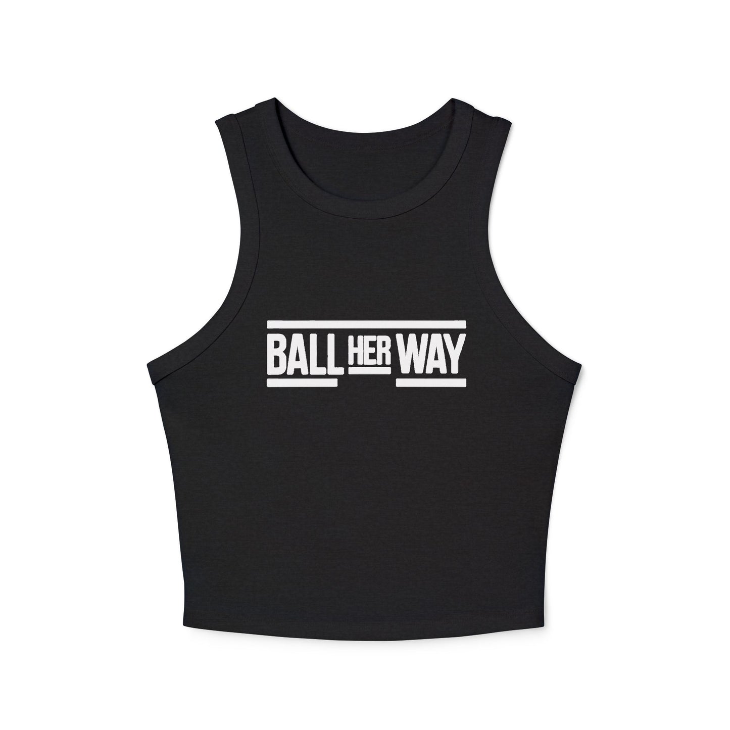 Ball Her Way Ribbed Tank Top, Women's Athletic Crop Top, Fitness Apparel, Sports Top, Casual Summer Wear, Gift for Her