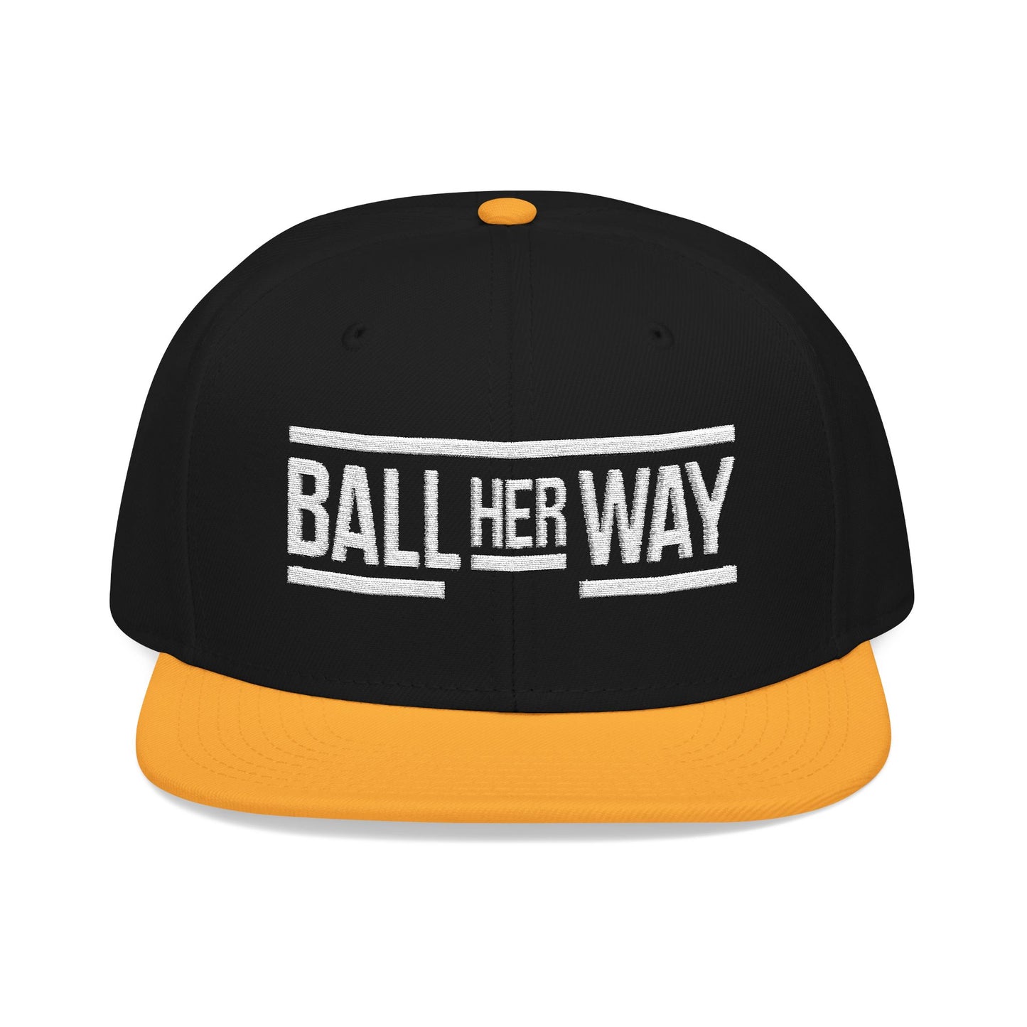 Embroidered Snapback Hat-Ball Her Way