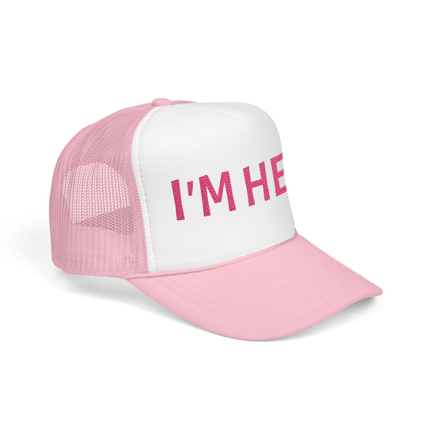 PINK I'm Her Ball and Chain Foam Trucker Hat, Funny Gift for Brides, Wedding Accessories, Bridal Party Apparel, Engagement Celebration Hat